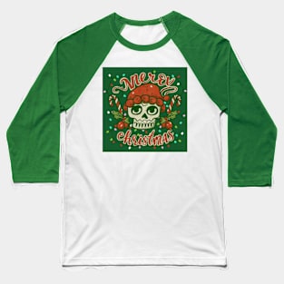 Skull christmas Baseball T-Shirt